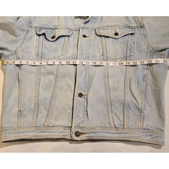 Vintage Tommy Hilfiger Jean Jacket Denim Trucker 90s Distressed Faded Mens Med.. - Picture 9 of 16